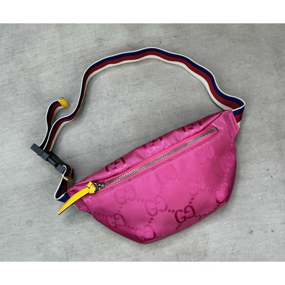 Gucci Childrens Pink Off The Grid GG Logo Belt Bag Fanny Pack - Picture 1 of 16